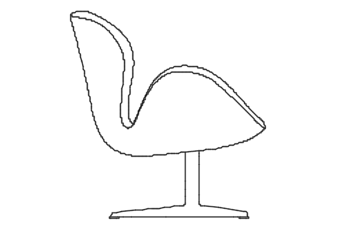 Dowload free Sofa SWAN designed by Arne Jacobsen side view autocad block. Autocad block make by Be Interior Designer for block free download