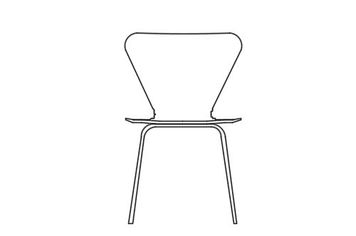 Dowload free Chair designed by Arne Jacobsen back elevation autocad block. Autocad block make by Be Interior Designer for block free download