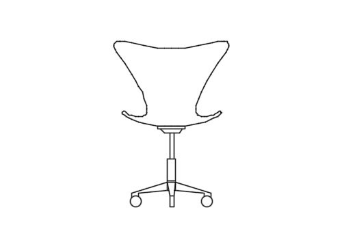 Dowload free Chair with wheels designed by Arne Jacobsen elevation autocad block. Autocad block make by Be Interior Designer for block free download