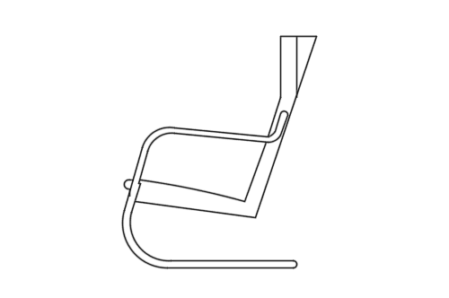 Dowload free Mairea Seat designed by Alvar Aalto side view autocad block. Autocad block make by Be Interior Designer for block free download