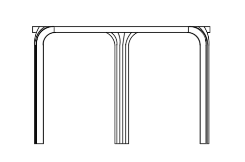 Dowload free Table designed by Alvar Aalto elevation autocad block. Autocad block make by Be Interior Designer for block free download