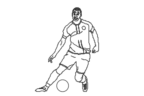 Dowload free Football player playing with a ball elevation autocad block. Autocad block make by Be Interior Designer for block free download