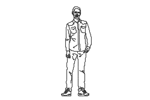 Dowload free Dude standing looking straight ahead elevation autocad block. Autocad block make by Be Interior Designer for block free download