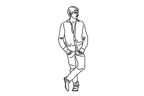 Dowload free Man standing posing elevation autocad block. Autocad block make by Be Interior Designer for block free download