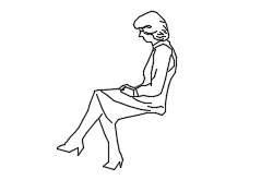 Dowload free Classic woman sitting side view autocad block. Autocad block make by Be Interior Designer for block free download