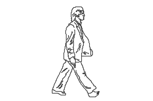 Dowload free Barefoot man walking and smoking side view autocad block. Autocad block make by Be Interior Designer for block free download