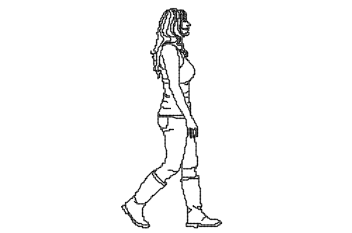 Dowload free Woman farmer walking in boots side view autocad block. Autocad block make by Be Interior Designer for block free download