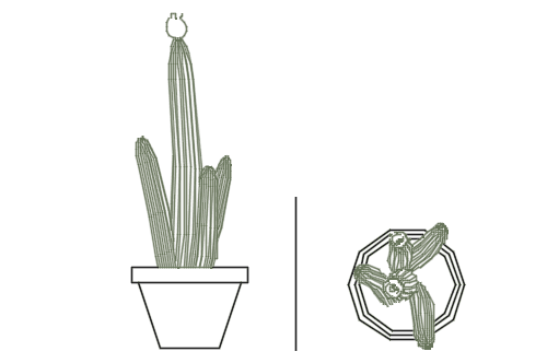 Dowload free Potted tall cactus elevation and plan autocad block. Autocad block make by Be Interior Designer for block free download