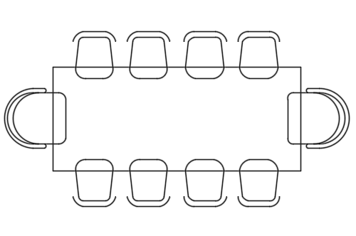 Dowload free Cool chairs with huge table plan autocad block. Autocad block make by Be Interior Designer for block free download