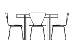 Dowload free Dining table with cool chairs side view autocad block. Autocad block make by Be Interior Designer for block free download