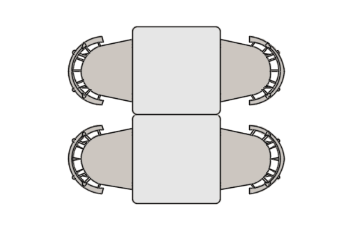 Dowload free Group of 2 tables with 4 chairs plan autocad block. Autocad block make by Be Interior Designer for block free download