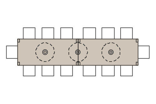 Dowload free Group of two tables with chairs plan autocad block. Autocad block make by Be Interior Designer for block free download