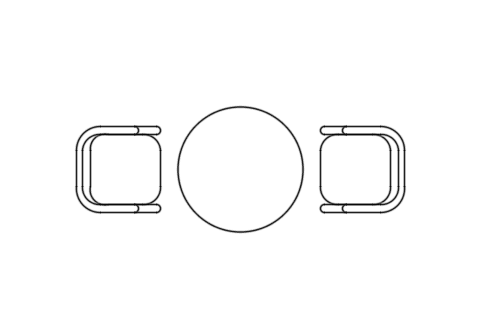 Dowload free Round table x2 cool chair plan autocad block. Autocad block make by Be Interior Designer for block free download