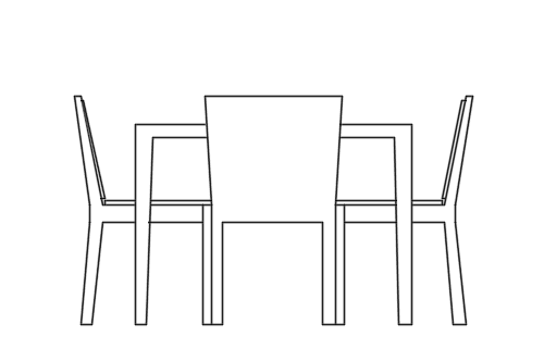 Dowload free Simple table and chairs side view autocad block. Autocad block make by Be Interior Designer for block free download