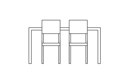 Dowload free Table with 2 simple wood chairs elevation autocad block. Autocad block make by Be Interior Designer for block free download