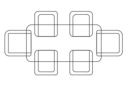 Dowload free Table with six seats plan autocad block. Autocad block make by Be Interior Designer for block free download