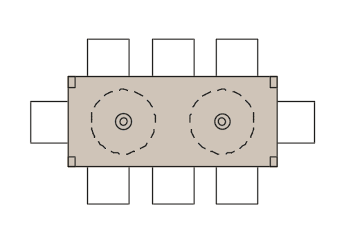 Dowload free Wood rectangular table with 8 chairs plan autocad block. Autocad block make by Be Interior Designer for block free download