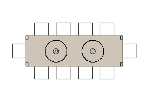 Dowload free Wood rectangular table with 10 chairs plan autocad block. Autocad block make by Be Interior Designer for block free download