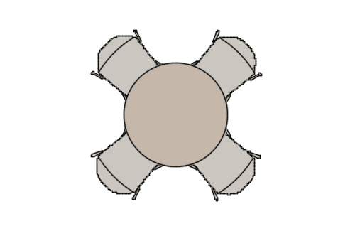 Dowload free Wood round table with four chairs plan autocad block. Autocad block make by Be Interior Designer for block free download