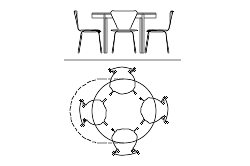 Dowload free Extending table with seats plan and elevation autocad block. Autocad block make by Be Interior Designer for block free download