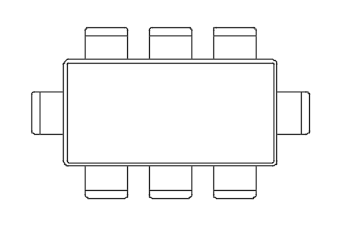 Dowload free Basic rectangular x8 table plan autocad block. Autocad block make by Be Interior Designer for block free download