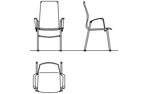 Dowload free Modern chair plan, elevations and side view autocad block. Autocad block make by Be Interior Designer for block free download