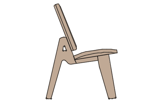 Dowload free Modern wood chair side view autocad block. Autocad block make by Be Interior Designer for block free download