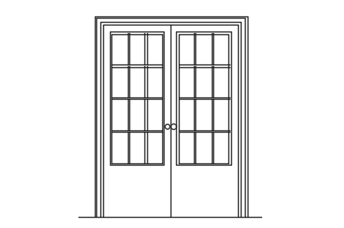 Dowload free Wooden door with glass panels elevation autocad block. Autocad block make by Be Interior Designer for block free download