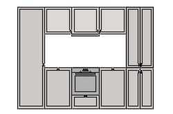 Dowload free Kitchen furniture group with oven and cooker hoods in nordic style elevation autocad block. Autocad block make by Be Interior Designer for block free download