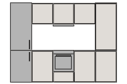 Dowload free Kitchen furniture group with oven and cooker hoods in minimalist style elevation autocad block. Autocad block make by Be Interior Designer for block free download