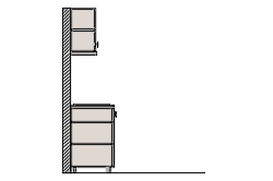 Dowload free Kitchen with wooden cabinets and cooker hood section autocad block. Autocad block make by Be Interior Designer for block free download