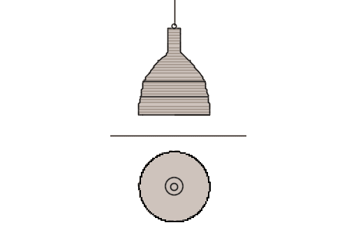 Dowload free Wicker pendant lamp elevation and plan autocad block. Autocad block make by Be Interior Designer for block free download